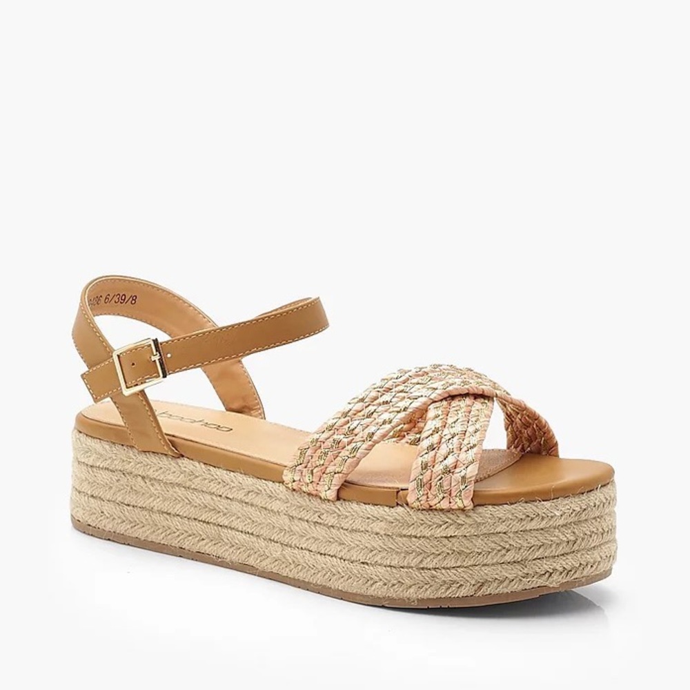 Andrea Platform Sandals Espadrilles Wedges Woven Jute